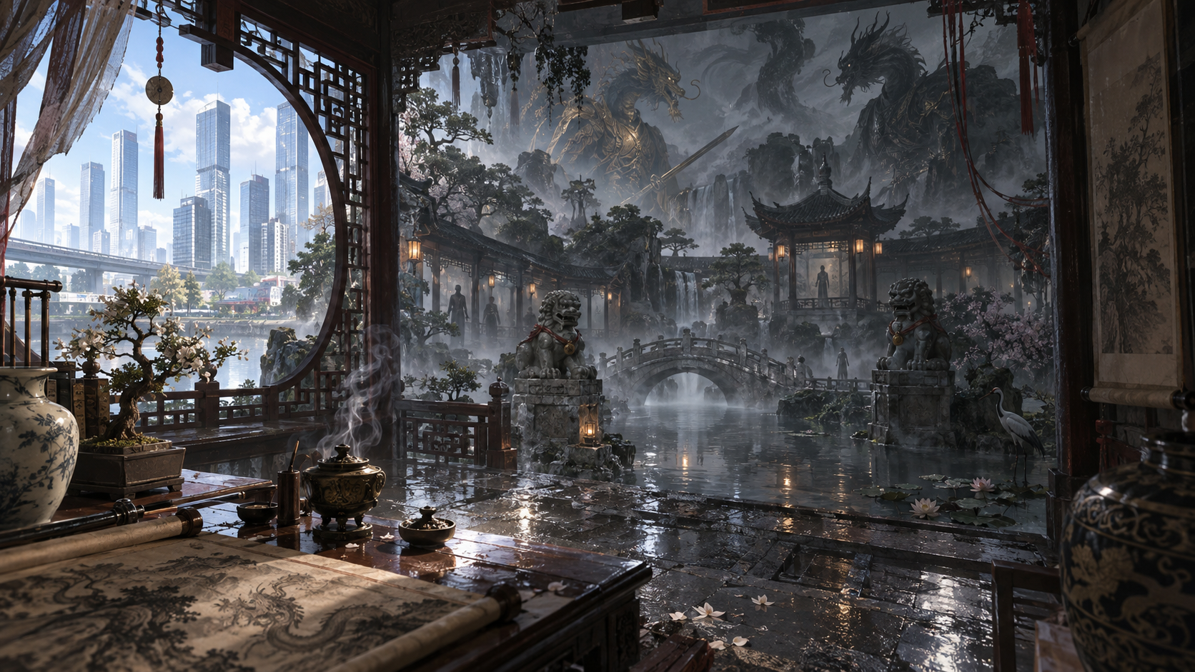 烟雨迷园概念图