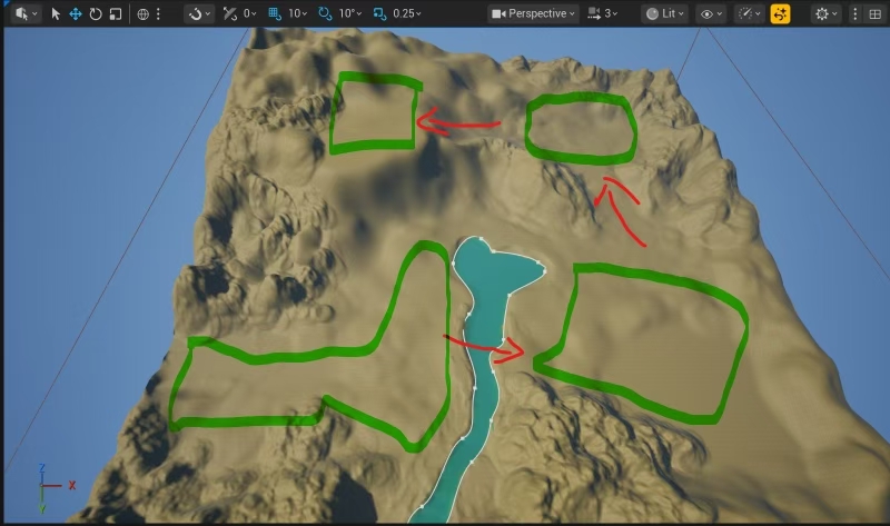 Unreal Engine 地形与区域规划